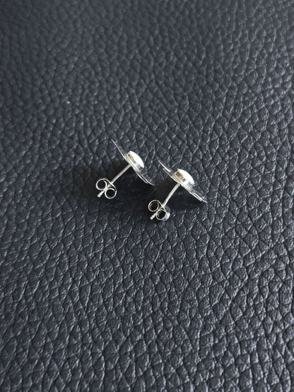 Sterling Silver Flower Stud Earrings 15mm